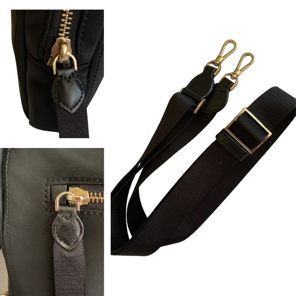 Kate Spade Chelsea Black Nylon Laptop Case Crossbody Gold Hardware - Picture 11 of 12